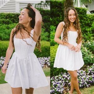 So In Love White Corset Mini Dress